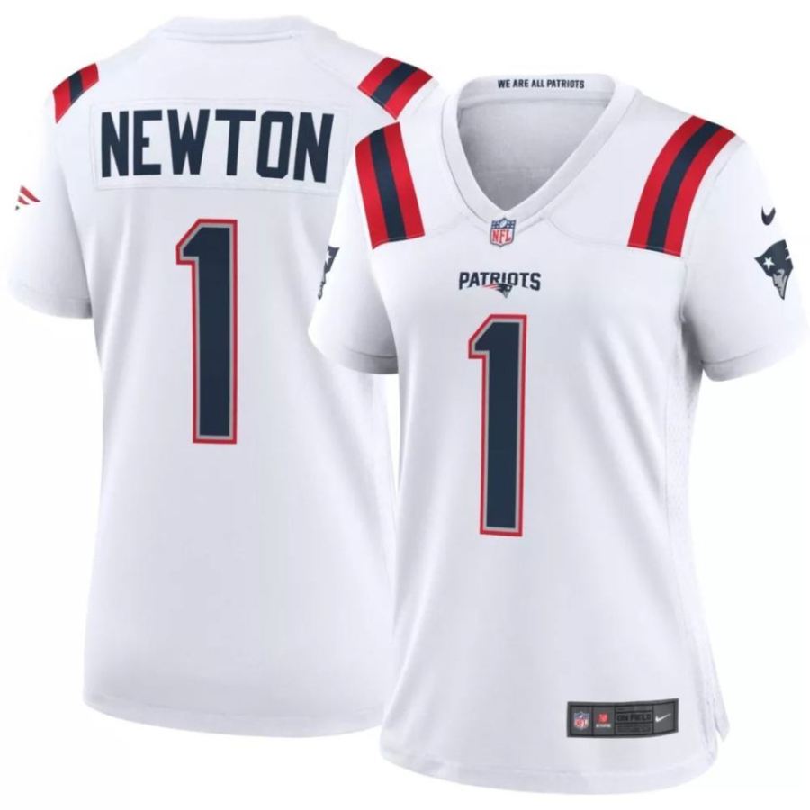 Nike Women's New England Patriots Cam Newton #1 White Game Jerse