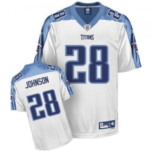 Reebok NFL Equipment Tennessee Titans #28 Chris Johnson White Pr