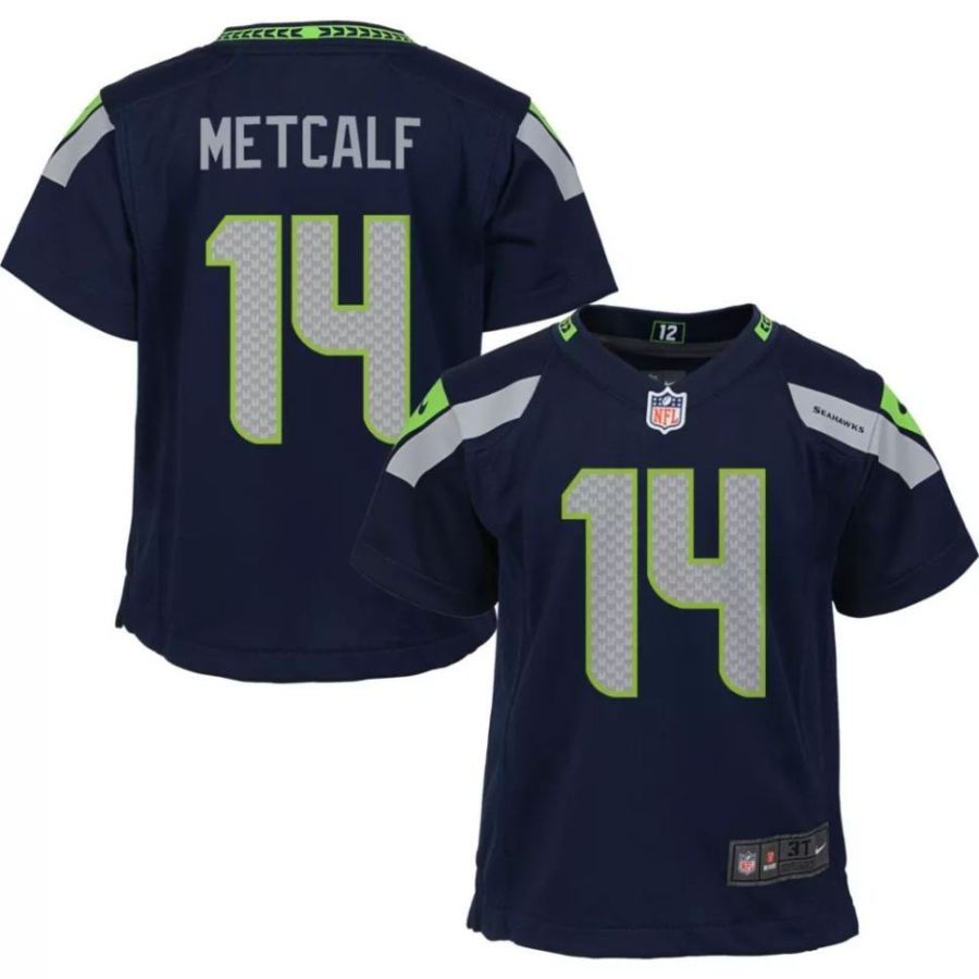 Nike Toddler Seattle Seahawks D.K. Metcalf #14 Navy Game Jersey