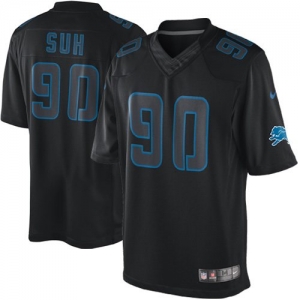 Nike Ndamukong Suh Detroit Lions Impact Twill Jersey - Black